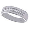 14K White Gold Round Diamond Wedding Band 1 Row Prong Set 6.50mm Ring 1 /5 CT.