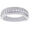 10K White Gold Round Diamond Milgrain Wedding Band Channel Set 7mm Ring 1 /2 CT.