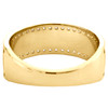 10K Yellow Gold Round Diamond Wedding Band Channel Set 8mm Textured Ring 1/2 CT.