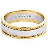 14K Two-Tone Gold Channel Set Diamond Braided Wedding Band Milgrain Ring 1/10 CT
