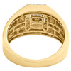 14K Yellow Gold Baguette Diamond Cluster Octagon Frame Wedding Band Ring 3/4 CT.
