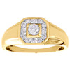 14K Yellow Gold Round Diamond Wedding Band 9.75mm Cluster Pinky Ring 1 /2 CT.