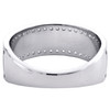 10K White Gold Round Diamond Wedding Band Channel Set 8mm Textured Ring 1/2 CT.