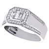 14K White Gold Baguette & Round Diamond Cluster Wedding Band Pinky Ring 1/2 CT.