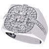 14K White Gold Round & Baguette Cut Diamond Statement Pinky Ring 18mm Band 1 CT.