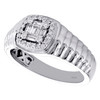 14K White Gold Baguette Cut Diamond Step Shank Cluster Wedding Band Ring 1/3 CT.