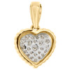 10K Yellow Gold Diamond Milgrain Heart Frame Cluster Pendant 0.50" Charm 1/8 CT.