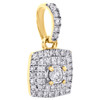 10K Yellow Gold Real Round Diamond Cluster Pendant 0.65" Slide Pave Charm 1/4 CT