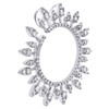 14K White Gold Round Diamond Open Cricle Cluster Slide Pendant Sun Charm 3/4 CT.