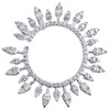 pendentif coulissant en forme de cercle ouvert en or blanc 14 carats avec diamants ronds, breloque solaire 3/4 ct.