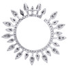 14K White Gold Round Diamond Open Cricle Cluster Slide Pendant Sun Charm 3/4 CT.