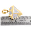 10K Yellow Gold Real Diamond Shape 3D Outline Pendant 1.40" Mini Charm 0.89 CT.
