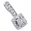 colgante deslizante con halo elegante en racimo de diamantes en oro blanco de 10 k. Dije pavimentado de 0,60" de 1/5 qt.