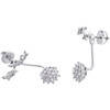 14K White Gold Real Diamond Studs Dangle / Danglers 0.90" Earrings Jacket 3/4 CT