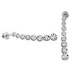 14K White Gold Graduating Diamond Studs 1.40" Miracle Illusion Earrings 1/2 CT.