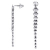 14K White Gold Round Diamond Fancy Stud Dangle Drop 2" Climber Earrings 7/8 CT.