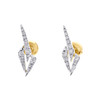 14K Yellow Gold Round Diamond Geometric Arrow Sign Studs 7mm Earrings 1/2 CT.