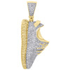 10K Yellow Gold Real Diamond Designer Shoe Pendant 1.65" Sneaker Charm 0.74 CT.