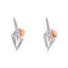 14K Rose Gold Round Diamond Geometric Arrow Symbol Sign Stud 6mm Earrings 1/2 CT