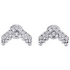 14K White Gold Round Diamond Greater-than Sign Symbol 12mm Pave Earrings 1/5 CT.