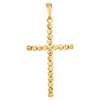 pendentif croix de lune perlée en or jaune 10 carats de 2,50 mm, taille diamant, charme italien 1,65"