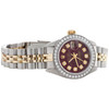 Ladies 6917 Rolex DateJust Jubilee 18K Gold / Steel Diamond Watch Red Dial 1 CT.