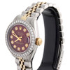 Ladies 6917 Rolex DateJust Jubilee 18K Gold / Steel Diamond Watch Red Dial 1 CT.