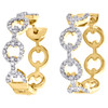 10K Yellow Gold Round Cut Diamond Pave Set Statement 0.75" Hoop Earrings 1/3 CT.