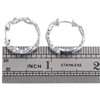 10K White Gold Round Diamond Oval Frame Cluster Hoop 0.75" Pave Earrings 1/3 CT.