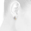 14K Yellow Gold Round Diamond Geometric Arrow Sign Hoop 0.60" Earrings 1/2 CT.