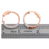14K Rose Gold Round Cut Diamond U Shape Prong Set Hoop 0.95" Fancy Earrings 2 CT