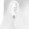 14K Rose Gold Round Diamond Geometric Arrow Sign Hoop 0.60" Pave Earrings 1/2 CT
