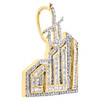 10K Yellow Gold Baguette Diamond Islamic Allah Arabic Pendant 1.2" Charm 1.25 CT