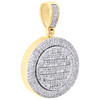 10K Yellow Gold Baguette Diamond Circle Medallion Pendant 1.45" Charm 1.33 CT.