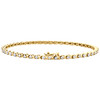 10K Yellow Gold Round Diamond 2.50mm Prong Set X Link Tennis Bracelet 7" | 1 CT.