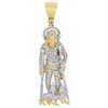 10K Yellow Gold Real Diamond Saint Lazaro Religious Pendant Mens Charm 0.89 Ct.