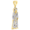 10K Yellow Gold Real Diamond Saint Lazaro Religious Pendant Mens Charm 0.89 Ct.