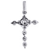 14K White Gold Round Diamond Statement Cross Pendant 1.2" Martini Set Charm 1 CT