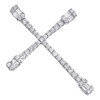 14K White Gold Baguette Diamond Cluster Cross Pendant 1.50" Slide  Charm 3/4 CT.