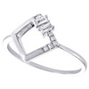 14K White Gold Baguette Diamond Geometric Cluster Band Open Sqaure Ring 1/10 CT.