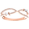 14K Rose Gold Baguette Diamond Split Wedding Band Offset Infinity Ring 1/6 CT.