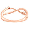 14K Rose Gold Baguette Diamond Split Wedding Band Offset Infinity Ring 1/6 CT.
