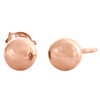 Genuine 14K Solid Rose Gold 5mm High Polished Ball Stud Unisex Post Earrings