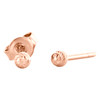 Genuine 14K Solid Rose Gold 3mm Diamond Cut Textured Ball Stud Post Earrings