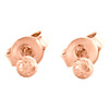 Genuine 14K Solid Rose Gold 3mm Diamond Cut Textured Ball Stud Post Earrings