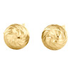 Genuine 14K Solid Yellow Gold 5mm Diamond Cut Textured Ball Stud Post Earrings