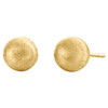 Genuine 14K Solid Yellow Gold 8mm Linen Mirror Textured Ball Stud Post Earrings