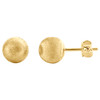 Genuine 14K Solid Yellow Gold 8mm Linen Mirror Textured Ball Stud Post Earrings