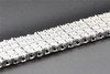 4 Row Diamond Bracelet .925 Sterling Silver Mens White Finish Round Cut 8.5 Inch