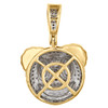 10K Yellow Gold Real Round Diamond Emoji Clown Face Pendant 1" Pave Charm 1/3 CT